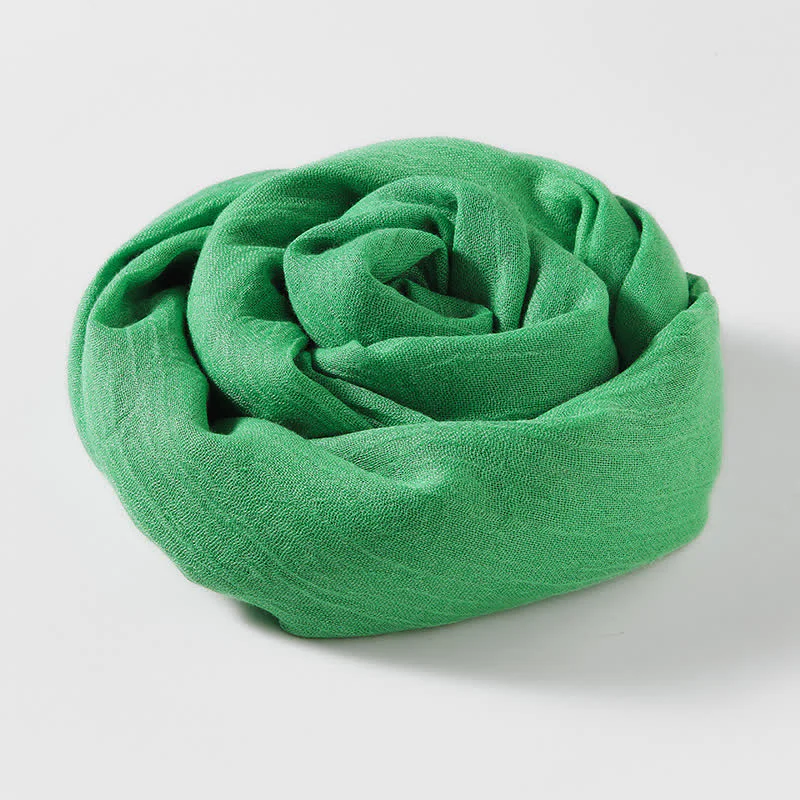 Solid Color Crinkle Travel Wrap Thin Summer Scarf - Image 41