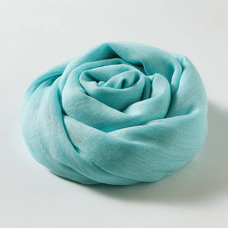 Solid Color Crinkle Travel Wrap Thin Summer Scarf - Image 42