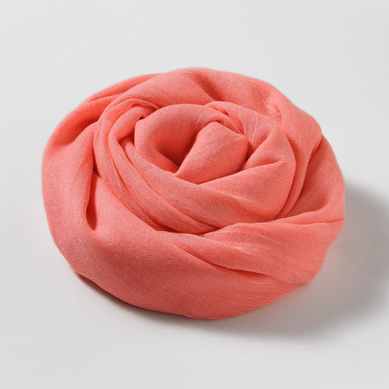 Solid Color Crinkle Travel Wrap Thin Summer Scarf - Image 43