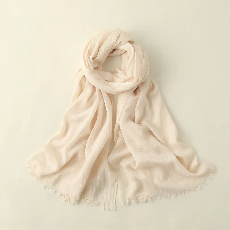 Solid Color Crinkle Travel Wrap Thin Summer Scarf - Image 7