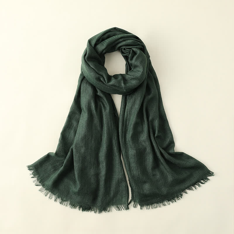 Solid Color Crinkle Travel Wrap Thin Summer Scarf - Image 8