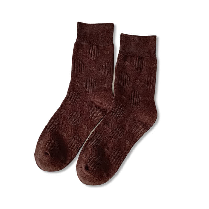 Solid Color Dotted Classic Cotton Crew Socks - Image 13