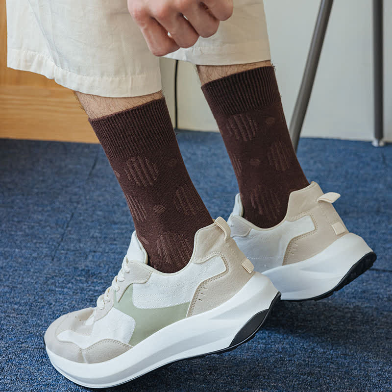 Solid Color Dotted Classic Cotton Crew Socks - Image 15