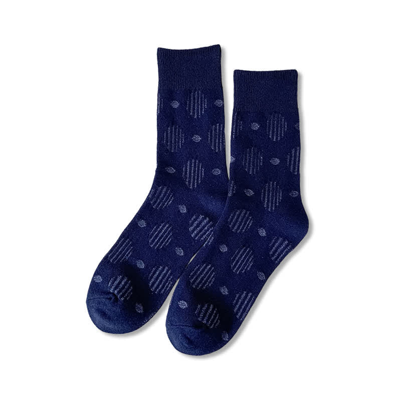 Solid Color Dotted Classic Cotton Crew Socks - Image 18