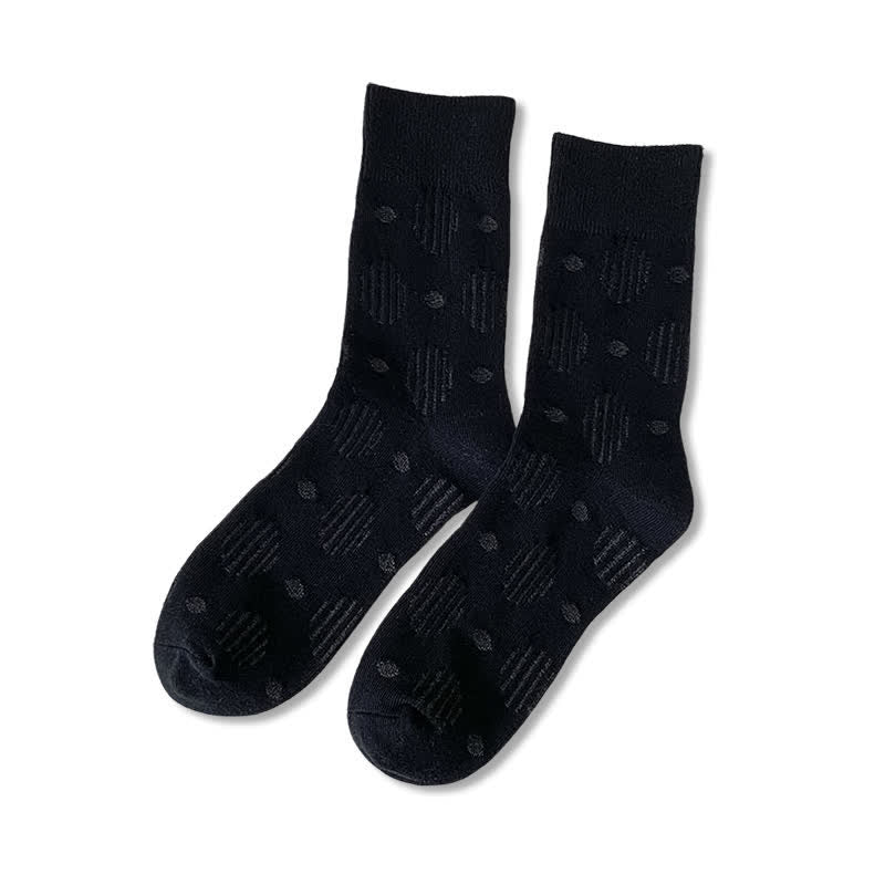 Solid Color Dotted Classic Cotton Crew Socks - Image 19