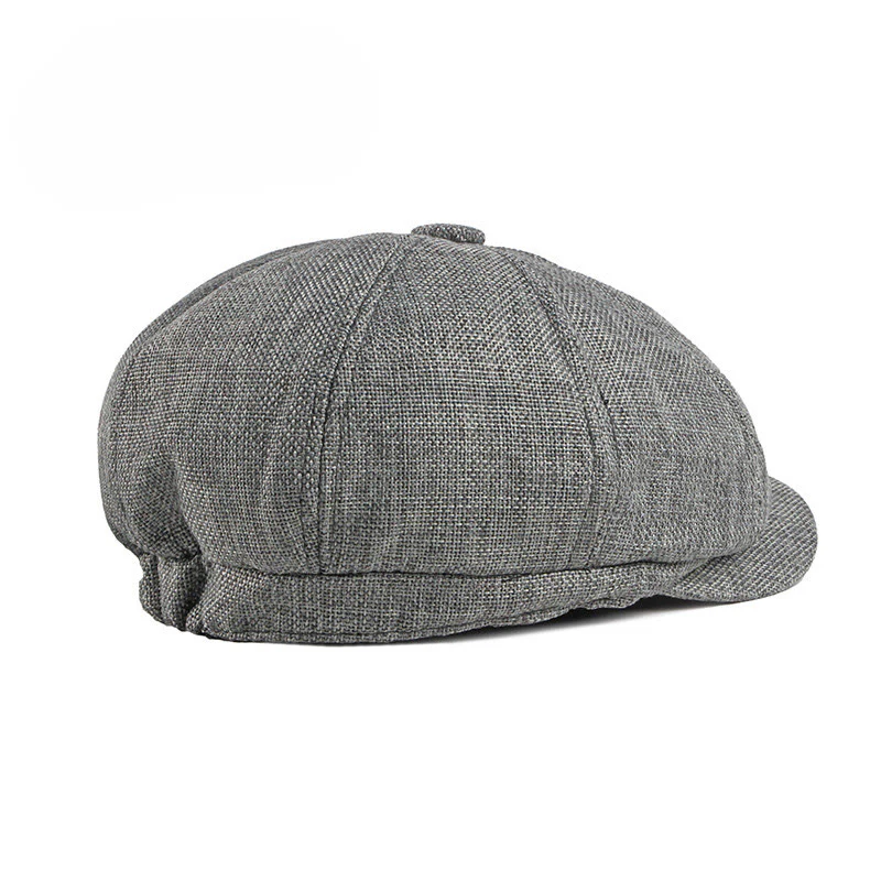 Solid Color Retro British Style Summer Beret Hat - Image 2