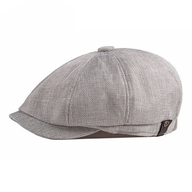 Solid Color Retro British Style Summer Beret Hat - Image 6