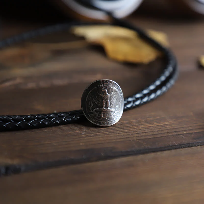 Splendid Flying Eagle Bird Coin Bolo Tie - Image 3