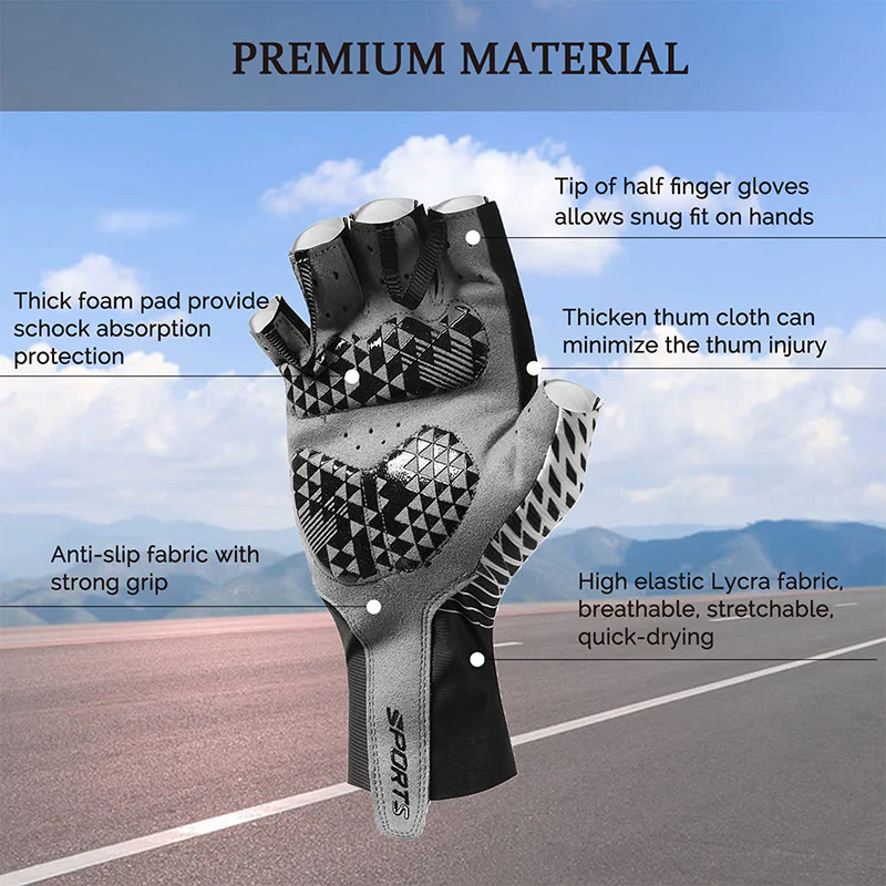 Sports Anti-Slip Breathable Fingerless Gloves - Image 7