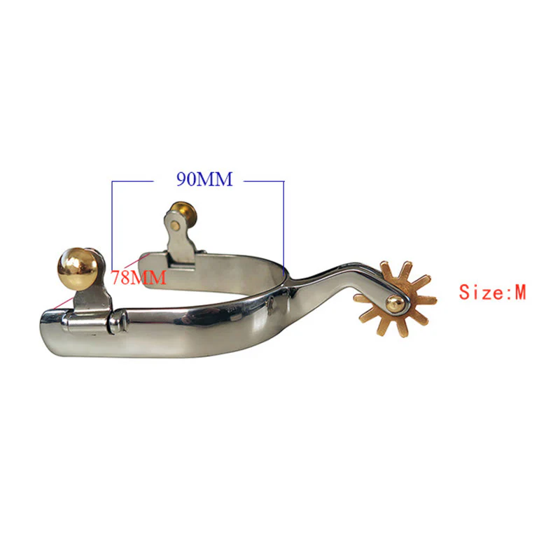 Stainless Steel With Copper Gear And Brass Buckles Cowboy Spurs - Image 4