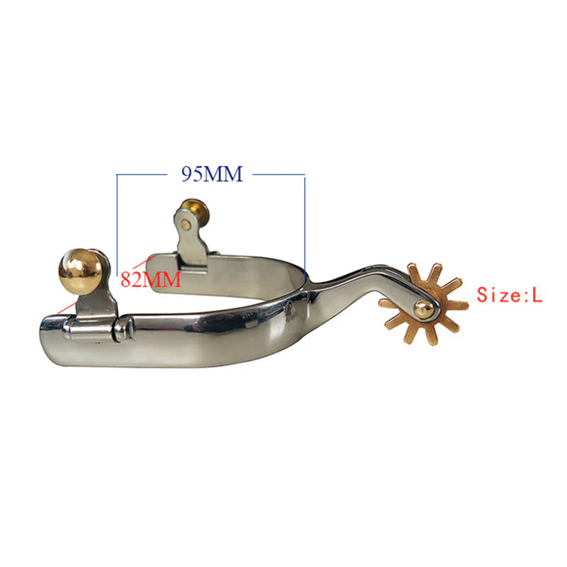Stainless Steel With Copper Gear And Brass Buckles Cowboy Spurs - Image 5