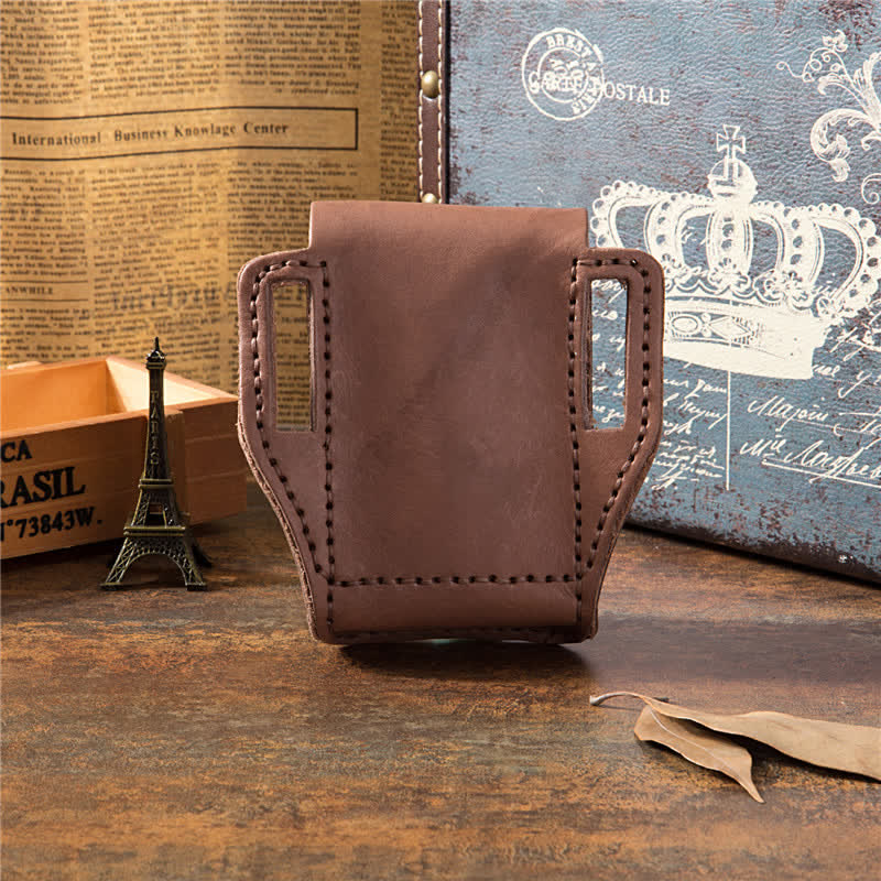 Star Miniature Cigarette Lighter Holder Leather Belt Bag - Image 4