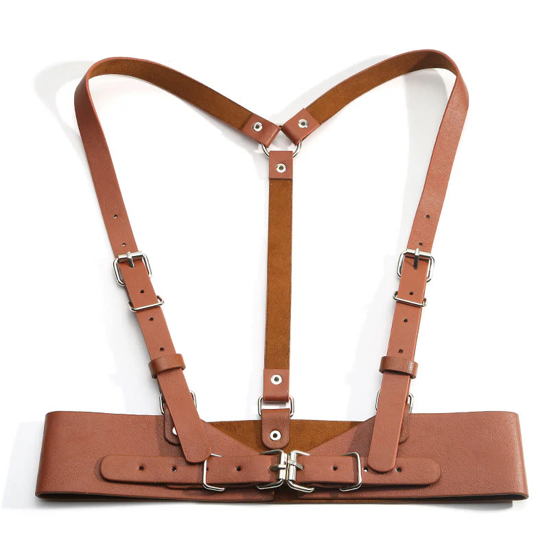Steampunk Leather Waistband Adjustable Strap Corset Belt - Image 11