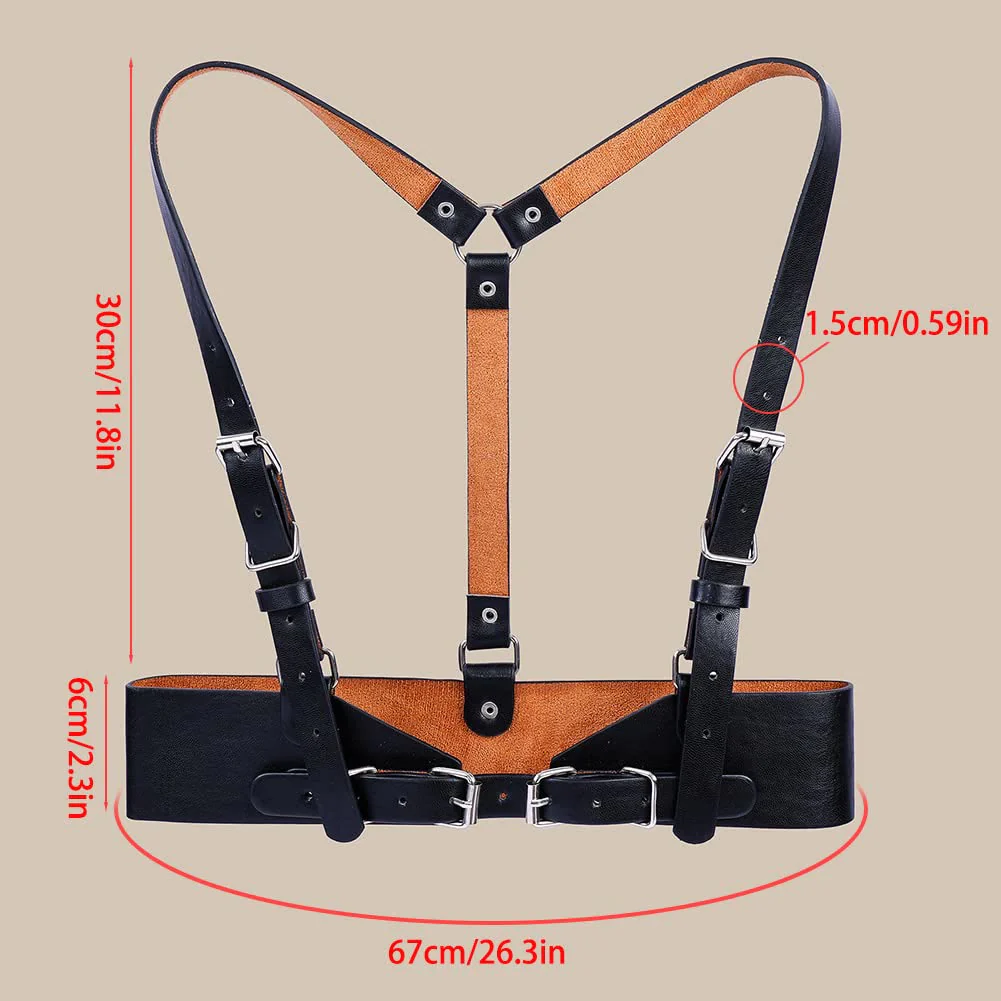 Steampunk Leather Waistband Adjustable Strap Corset Belt - Image 14