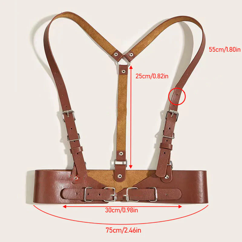 Steampunk Leather Waistband Adjustable Strap Corset Belt - Image 16