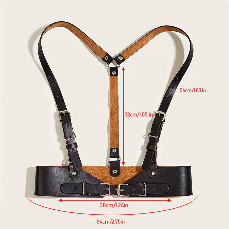 Steampunk Leather Waistband Adjustable Strap Corset Belt - Image 17