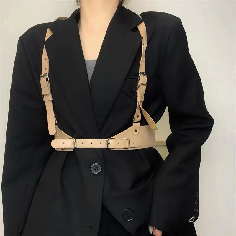 Steampunk Leather Waistband Adjustable Strap Corset Belt - Image 6