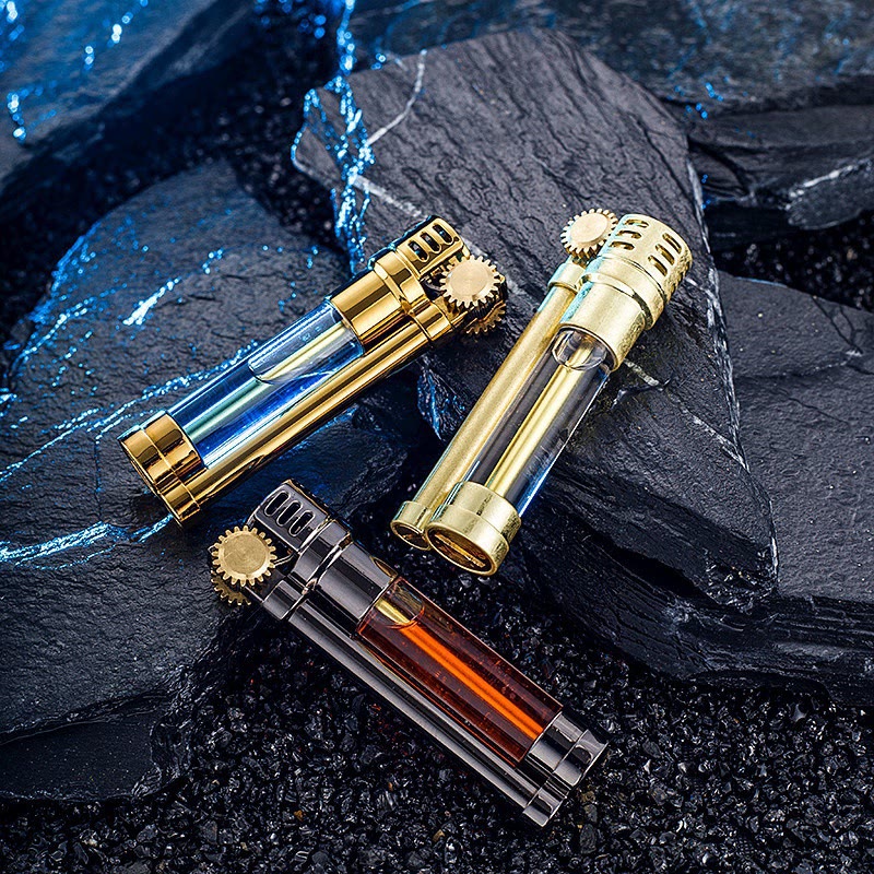 Steampunk Style Transparent Tank Refillable Kerosene Lighter