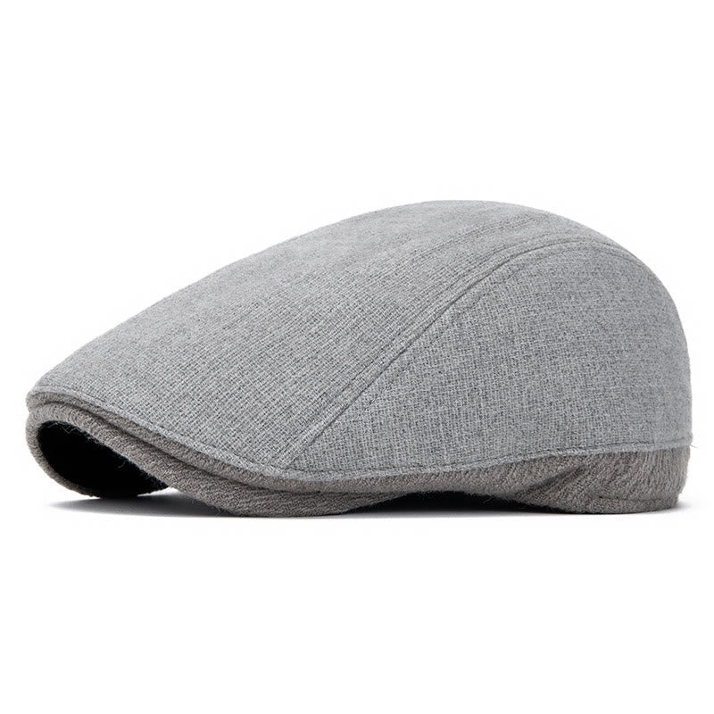 Street Style Retro Chic Linen-Blend Grey Beret Hat