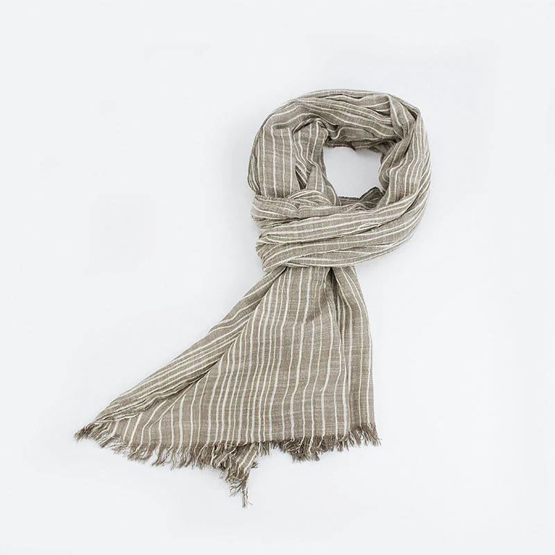 Stripes Pattern White Lines Wrinkle Lightweight Thin Scarf - Image 5