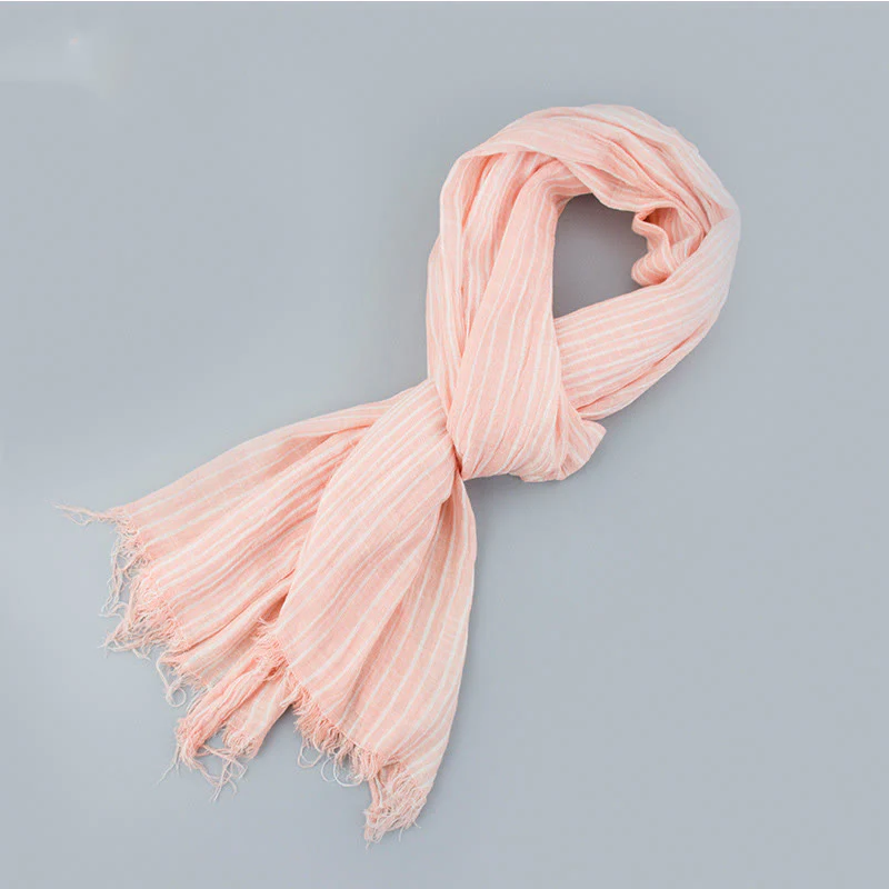 Stripes Pattern White Lines Wrinkle Lightweight Thin Scarf - Image 7