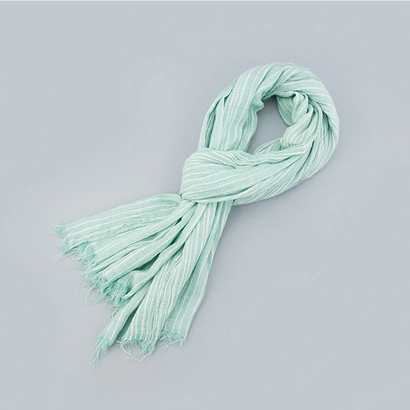 Stripes Pattern White Lines Wrinkle Lightweight Thin Scarf - Image 8
