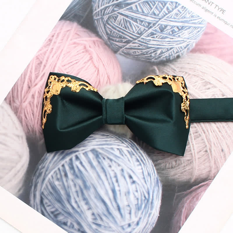 Styilsh Gilded Accent Wedding Bow Tie - Image 11