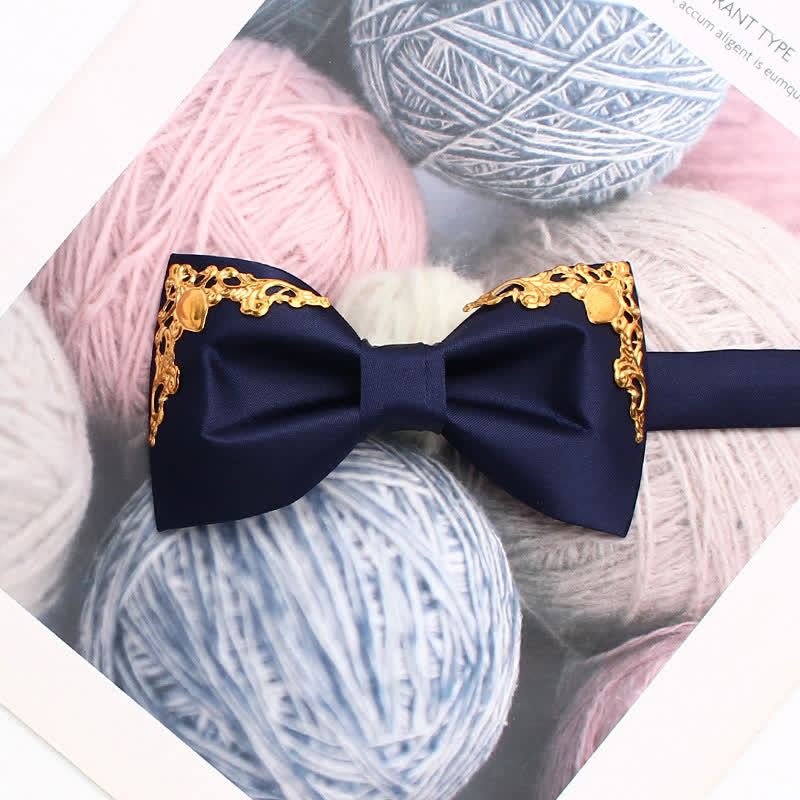 Styilsh Gilded Accent Wedding Bow Tie - Image 12