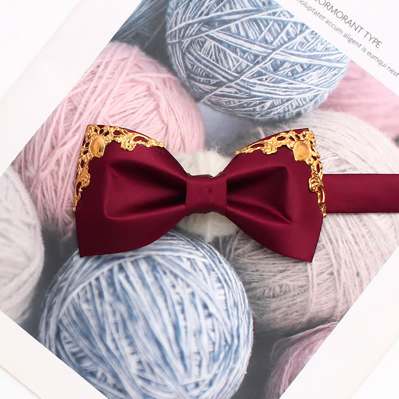 Styilsh Gilded Accent Wedding Bow Tie - Image 13