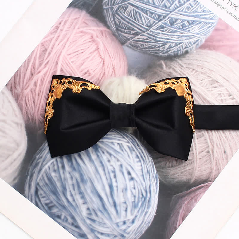 Styilsh Gilded Accent Wedding Bow Tie - Image 14