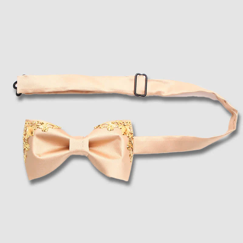 Styilsh Gilded Accent Wedding Bow Tie - Image 3