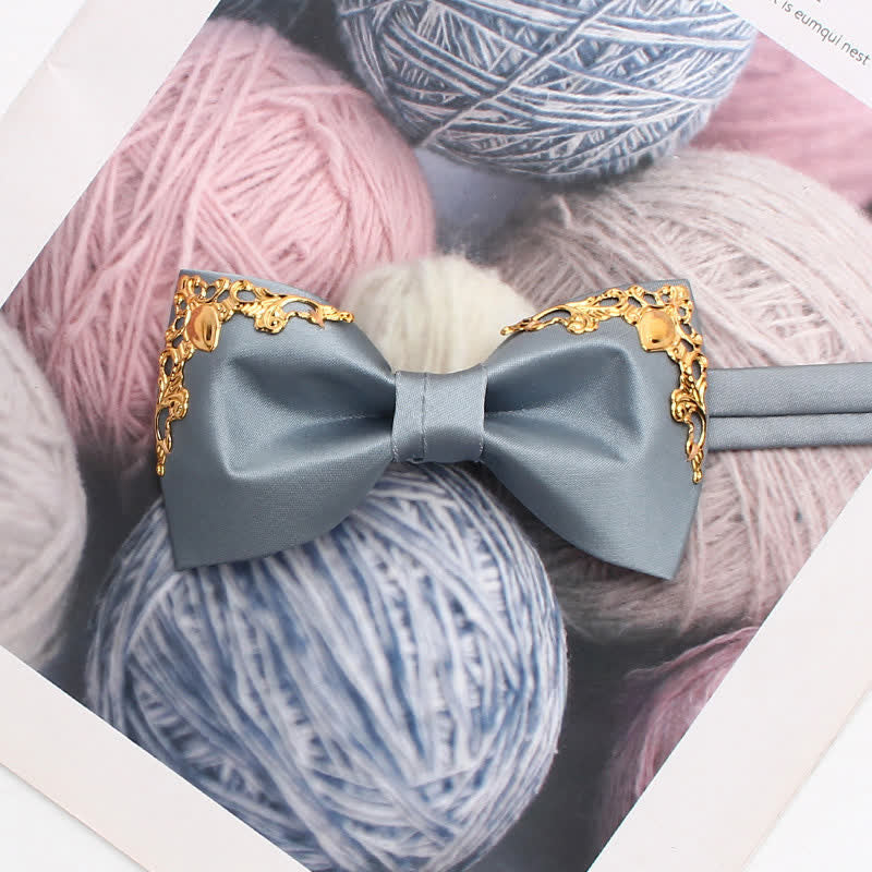 Styilsh Gilded Accent Wedding Bow Tie - Image 7