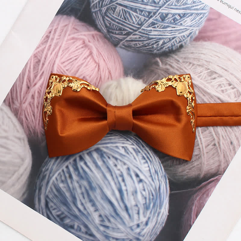 Styilsh Gilded Accent Wedding Bow Tie - Image 9