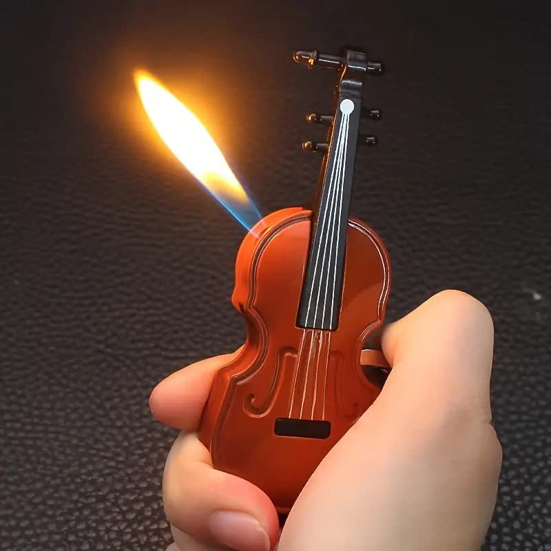 Styling Cute Violin Butane Lighter Keychain - Image 2