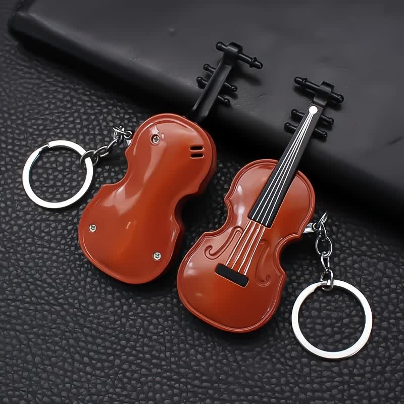 Styling Cute Violin Butane Lighter Keychain - Image 5