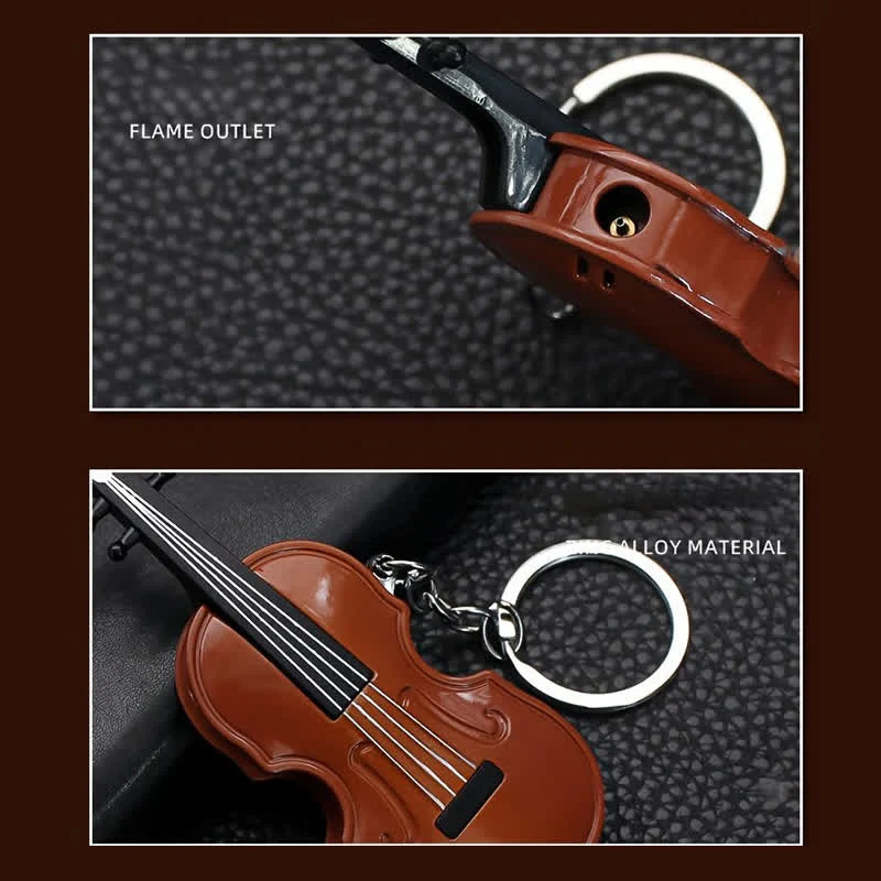 Styling Cute Violin Butane Lighter Keychain - Image 6