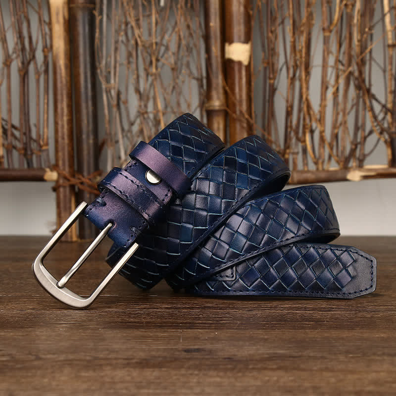 Stylish Braided Copper Buckle Cowskin Leather Belt - Image 16