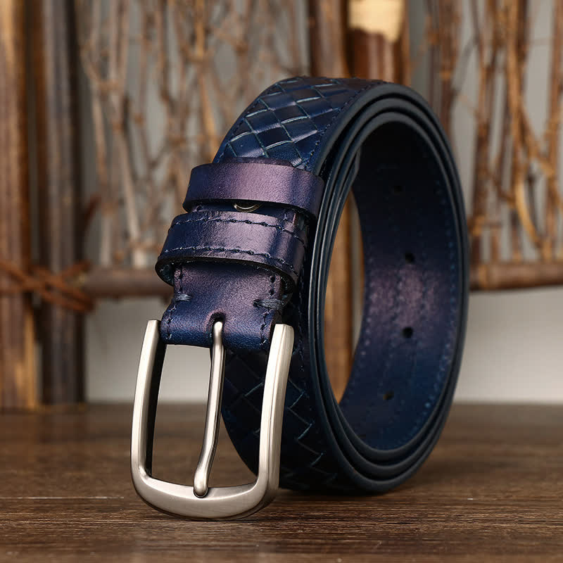 Stylish Braided Copper Buckle Cowskin Leather Belt - Image 17