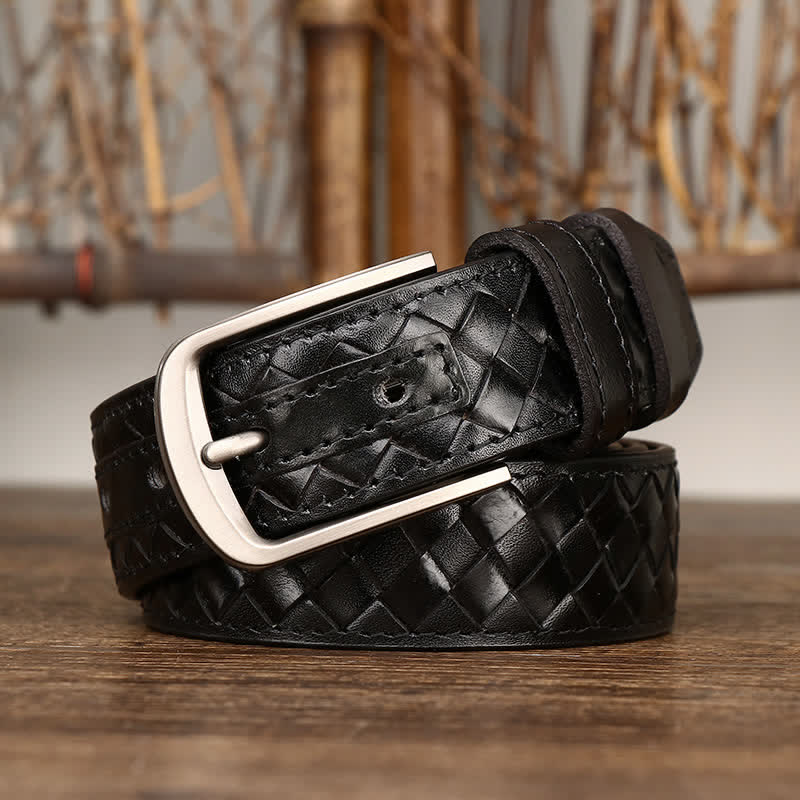 Stylish Braided Copper Buckle Cowskin Leather Belt - Image 6