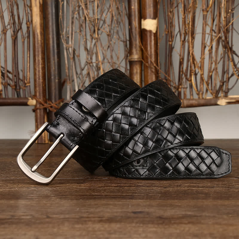 Stylish Braided Copper Buckle Cowskin Leather Belt - Image 7