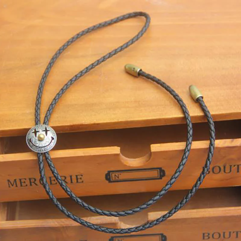 Stylish Clown Smile Face Coin Bolo Tie - Image 3