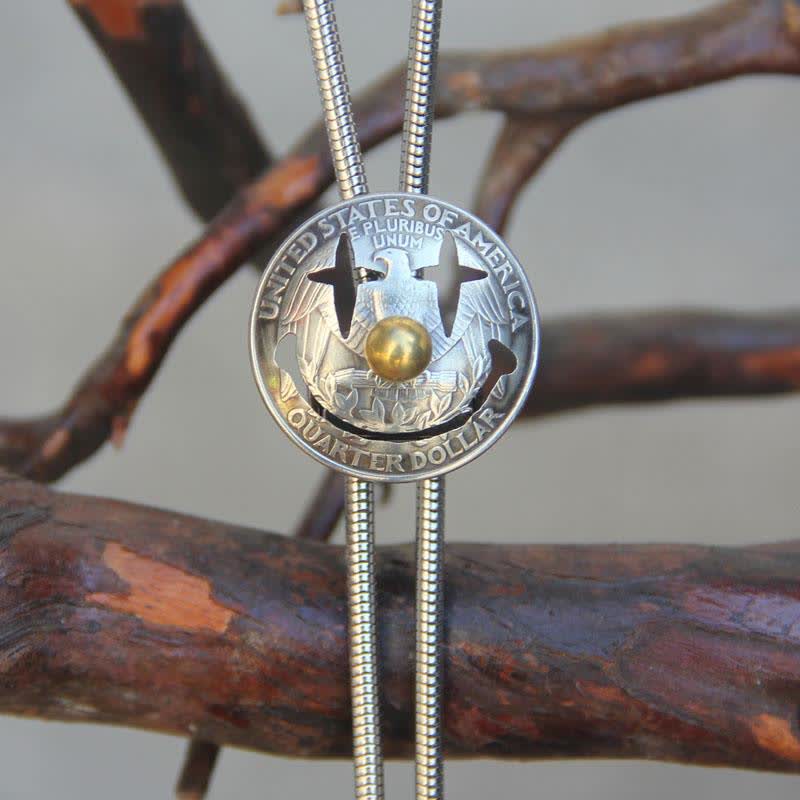 Stylish Clown Smile Face Coin Bolo Tie - Image 6