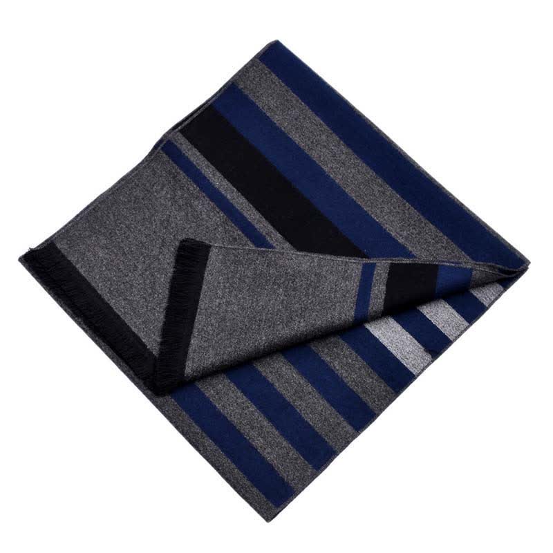 Stylish Double-Sided Striped Pattern Warm Scarf - Image 10