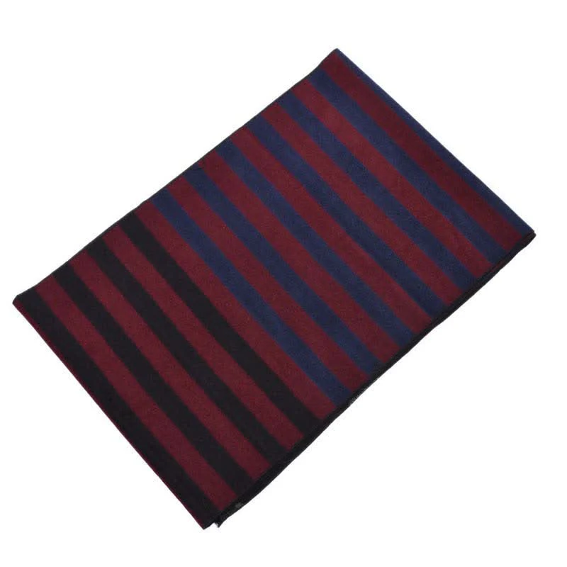 Stylish Double-Sided Striped Pattern Warm Scarf - Image 16