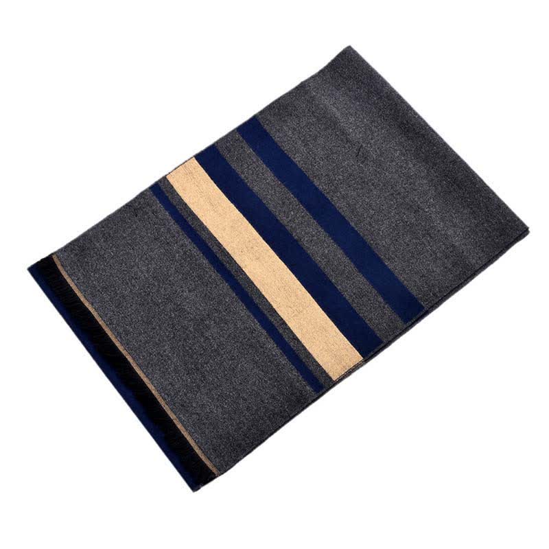 Stylish Double-Sided Striped Pattern Warm Scarf - Image 4