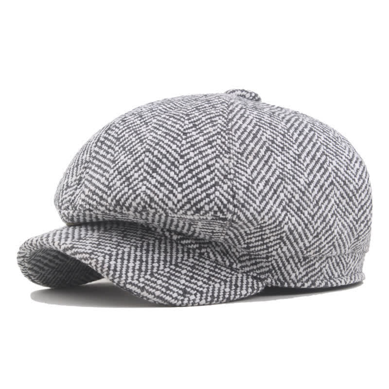 Stylish Twill Pattern Cotton Octagonal Beret Hat - Image 2