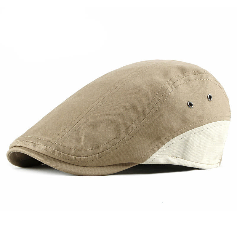 Summer Casual Contrast Panel Breathable Beret Hat