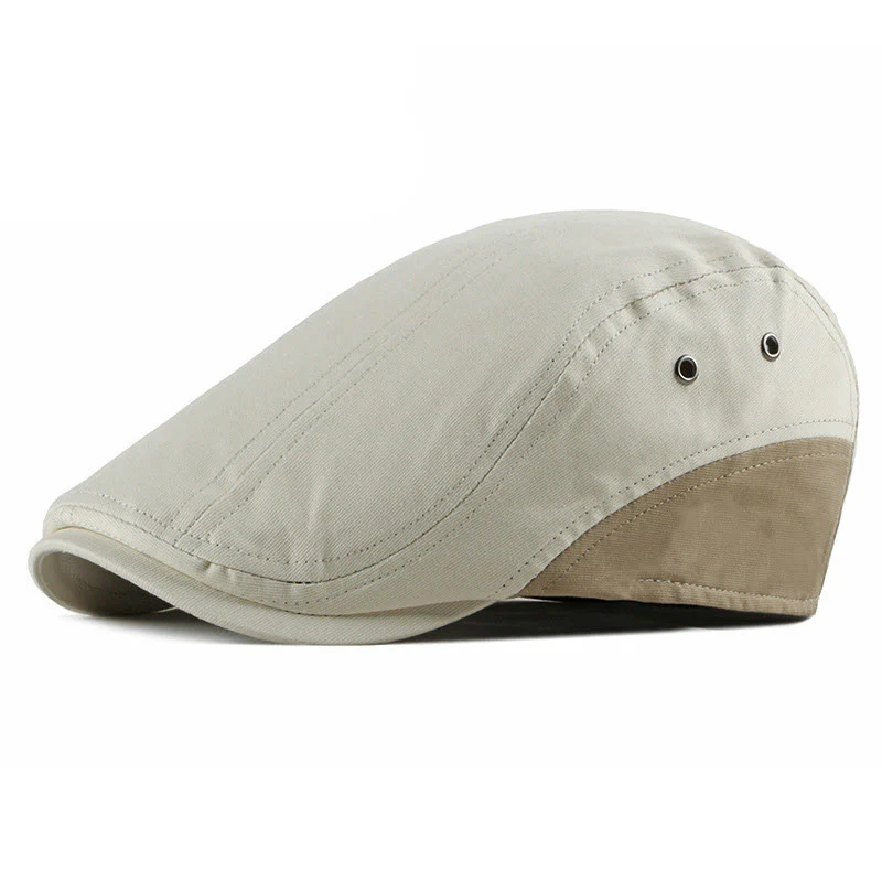 Summer Casual Contrast Panel Breathable Beret Hat - Image 6