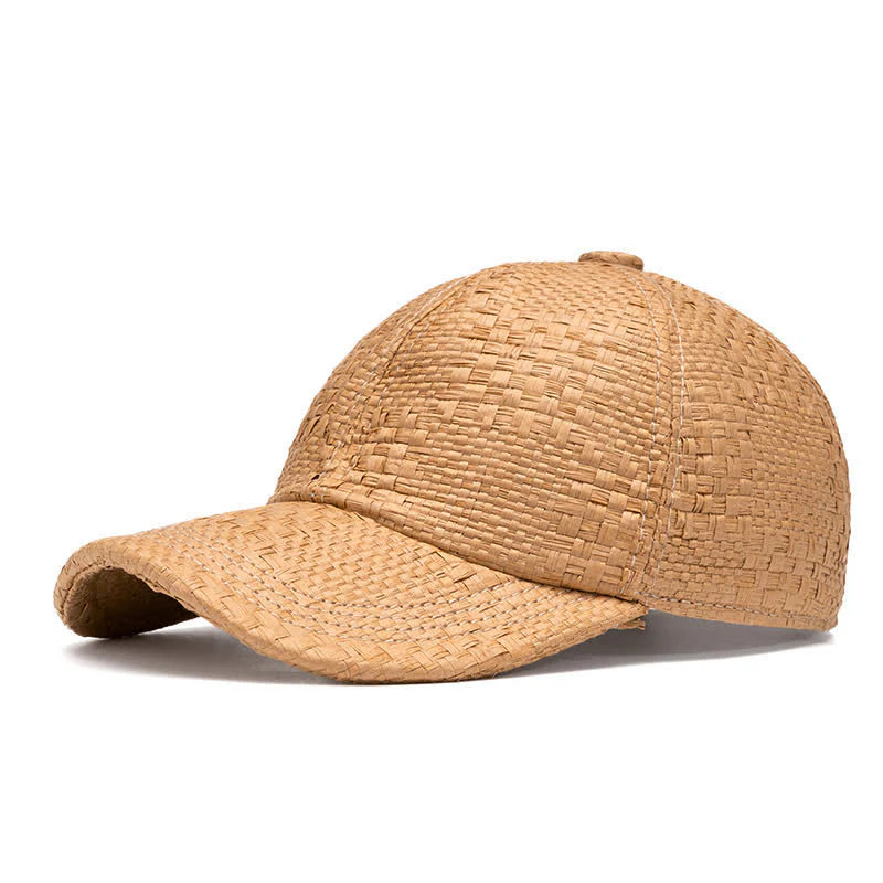 Summer Cool Natural Hue Straw Woven Baseball Cap - Image 10