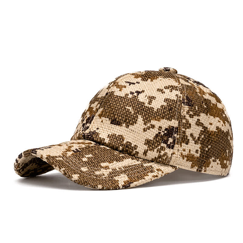 Summer Cool Natural Hue Straw Woven Baseball Cap - Image 11